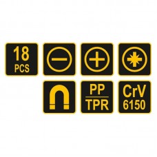 60781 VOREL Set surubelnite, 18 piese..